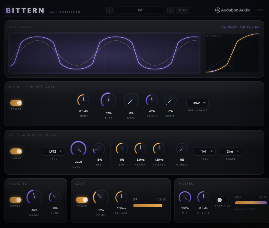 Bittern Bass Phattener plugin UI