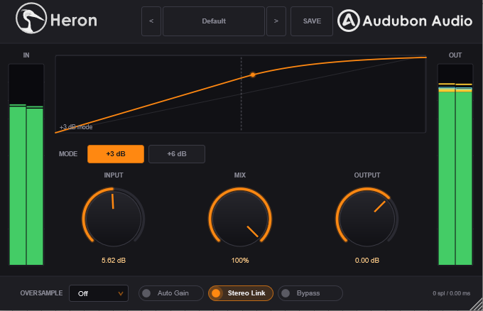 Heron transfer curve display with orange activity indicator moving along the curve