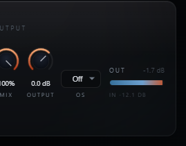Jackdaw Mix, Output and Oversampling controls
