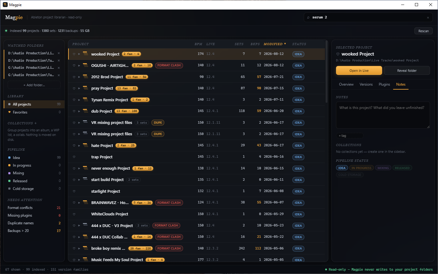 Searching the library by plugin name
